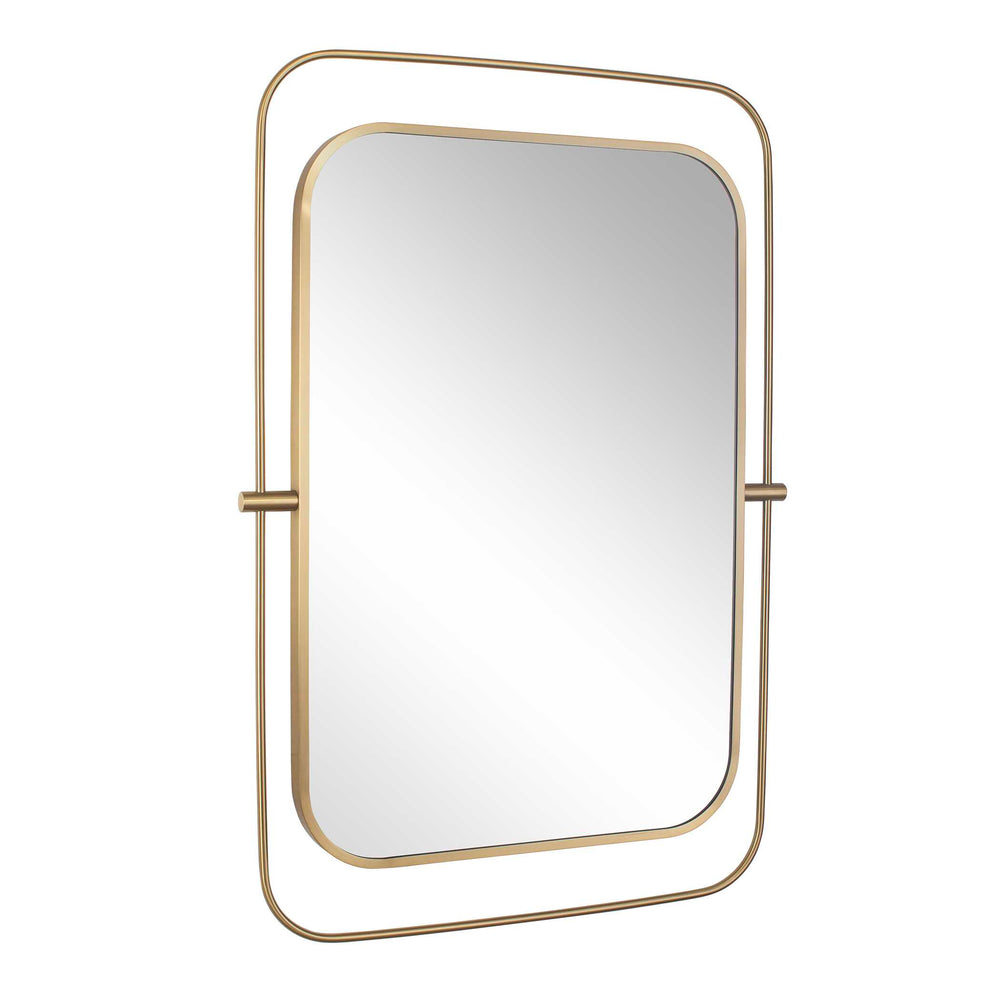 Uttermost Uttermost Moreni Antique Brass Wall Mirror with Floating Double Frame Rounded Corners 08372