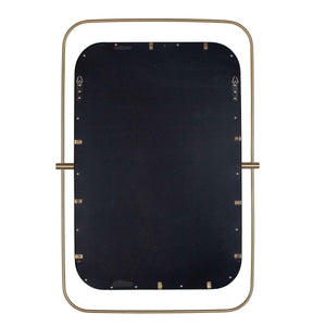 Uttermost Moreni Antique Brass Wall Mirror with Floating Double Frame Rounded Corners