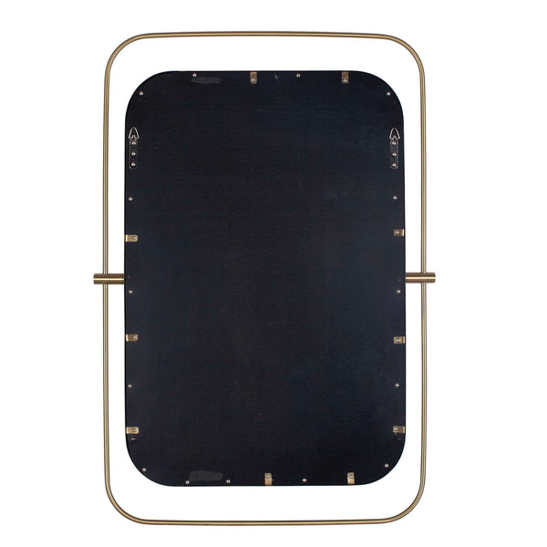 Uttermost Moreni Antique Brass Wall Mirror with Floating Double Frame Rounded Corners