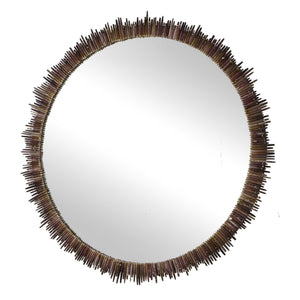 Uttermost Sunburst Round Mirror with Natural Sea Urchin Spine Frame for Coastal Interiors