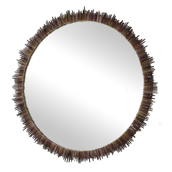 Uttermost Sunburst Round Mirror with Natural Sea Urchin Spine Frame for Coastal Interiors