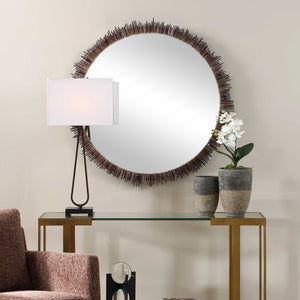 Uttermost Sunburst Round Mirror with Natural Sea Urchin Spine Frame for Coastal Interiors