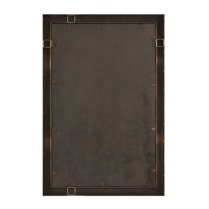 Uttermost Travertine Stone Rectangular Wall Mirror with Golden Bronze Accent Band