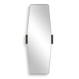 Uttermost Uttermost Orson Tall Wall Mirror with Brass Iron Frame and Emperador Marble Accents 08376
