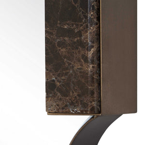 Uttermost Orson Tall Wall Mirror with Brass Iron Frame and Emperador Marble Accents