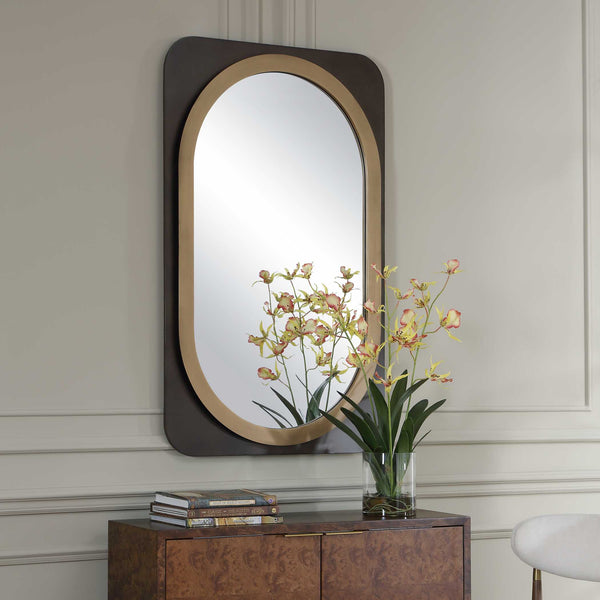 Uttermost Condesa Two-tone Oval Wall Mirror with Bronze and Gold Layered Frame