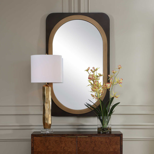 Uttermost Condesa Two-tone Oval Wall Mirror with Bronze and Gold Layered Frame