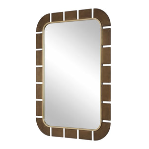 Uttermost Segment Two-tone Wall Mirror with Antiqued Gold and Dark Bronze Frame