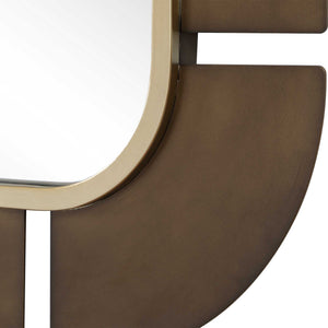 Uttermost Segment Two-tone Wall Mirror with Antiqued Gold and Dark Bronze Frame
