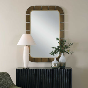Uttermost Segment Two-tone Wall Mirror with Antiqued Gold and Dark Bronze Frame