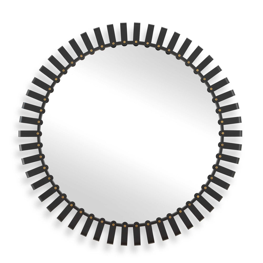 Uttermost Uttermost Jael Sculptural Iron Band Round Mirror with Gold Rivet Accents 08379