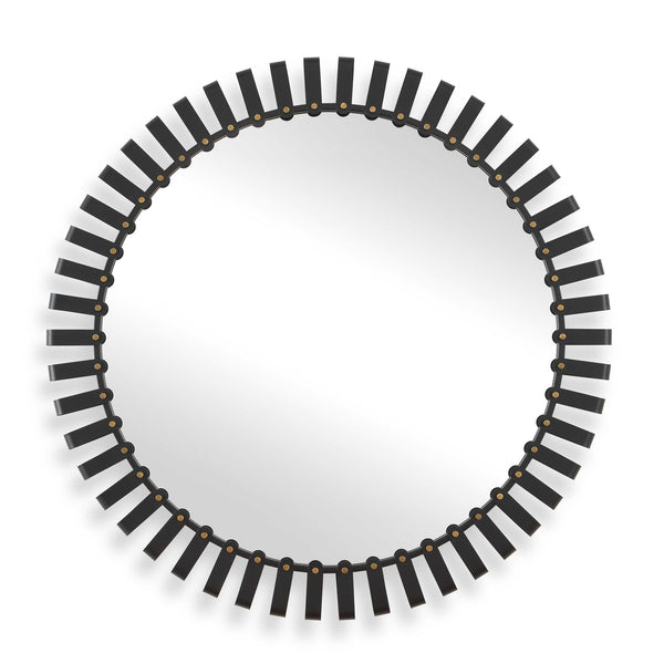 Uttermost Uttermost Jael Sculptural Iron Band Round Mirror with Gold Rivet Accents 08379