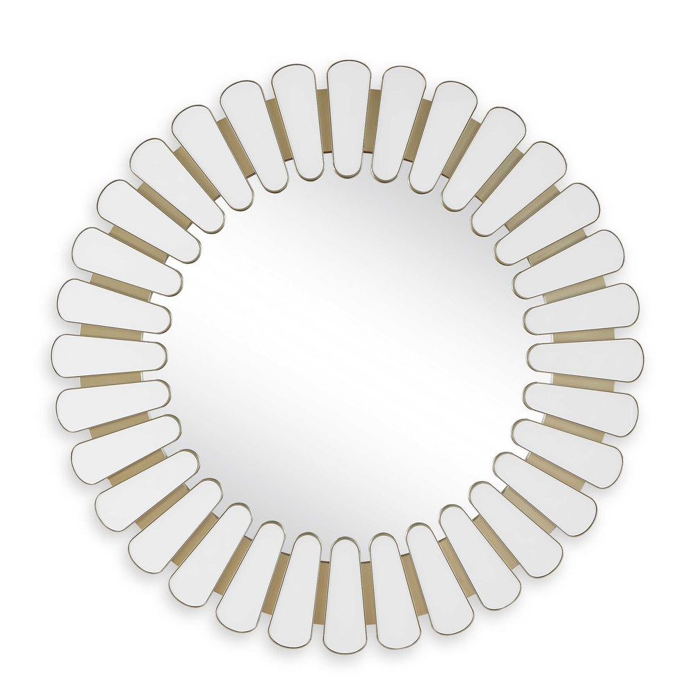 Uttermost Uttermost Miran Antique Gold Sunburst Round Mirror with White Glass Accents 08381