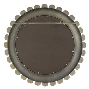 Uttermost Miran Antique Gold Sunburst Round Mirror with White Glass Accents