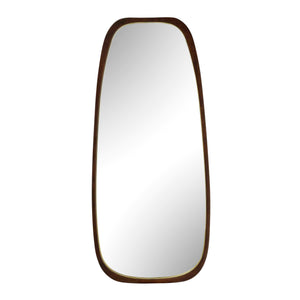 Uttermost Uttermost Zachari Sculptural Full Length Walnut Mirror with Brass Liner Accent 08384