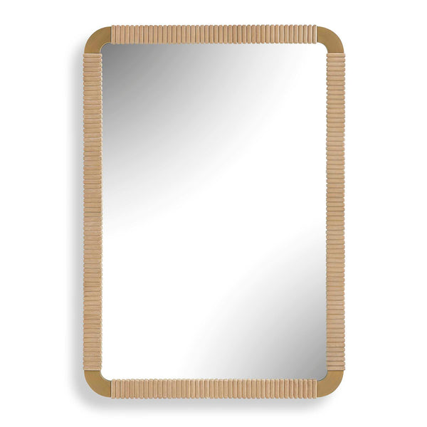 Uttermost Uttermost Heinrich Reeded Alder Wood Wall Mirror with Antique Brass Iron Corners 08385