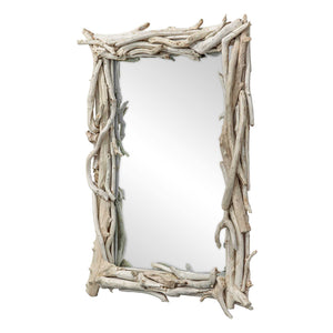 Uttermost Salvaged Teak Root Wall Mirror Bleached Organic Frame Rustic Coastal Accent