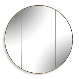 Uttermost Uttermost Amram Antique Brass Stainless Steel Three Panel Round Wall Mirror 08392