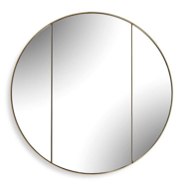 Uttermost Uttermost Amram Antique Brass Stainless Steel Three Panel Round Wall Mirror 08392