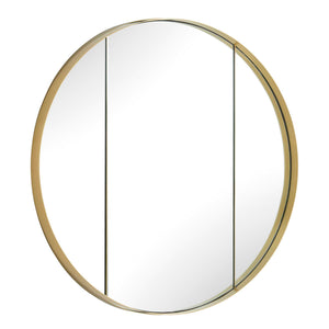 Uttermost Amram Antique Brass Stainless Steel Three Panel Round Wall Mirror