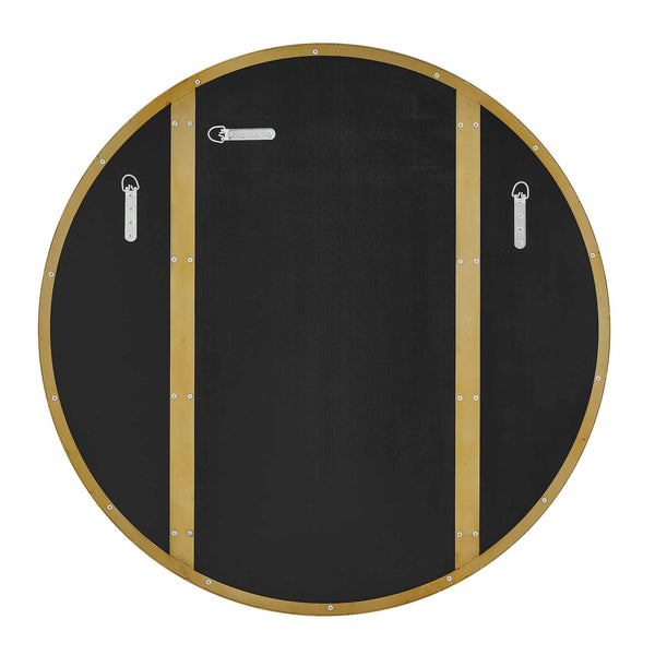 Uttermost Amram Antique Brass Stainless Steel Three Panel Round Wall Mirror
