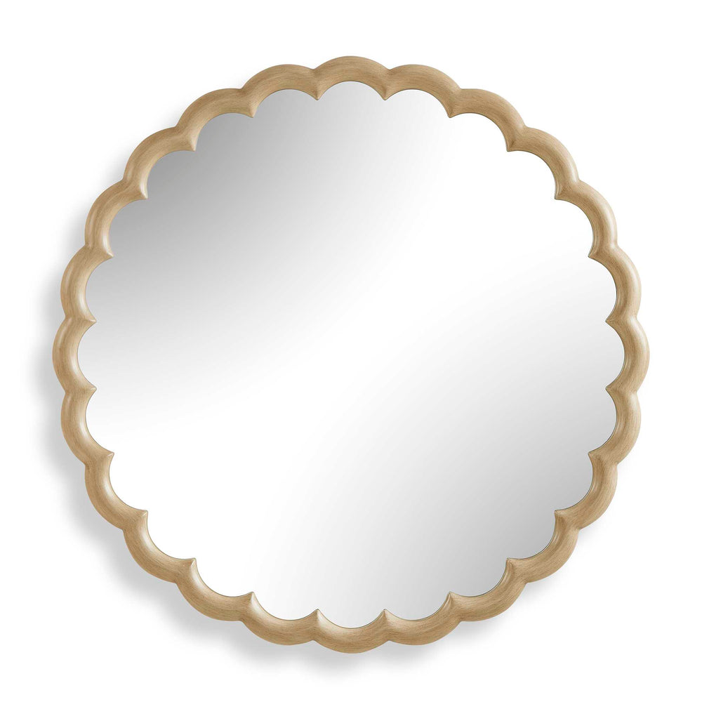 Uttermost Uttermost Cerrito Scalloped Solid Wood Round Mirror with Antiqued Ivory Burnished Finish 08398