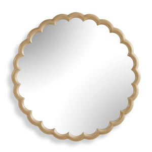 Uttermost Uttermost Cerrito Scalloped Solid Wood Round Mirror with Antiqued Ivory Burnished Finish 08398