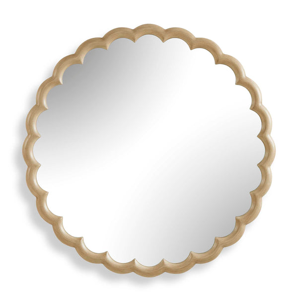 Uttermost Uttermost Cerrito Scalloped Solid Wood Round Mirror with Antiqued Ivory Burnished Finish 08398