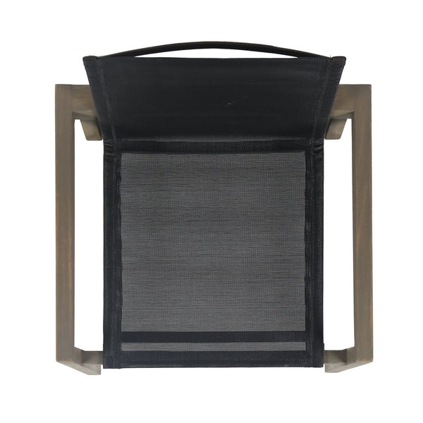 English Elm Christopher Knight Home® - BELFAST Outdoor Dining Chair Set of 2 with Acacia Wood Frame, Black Mesh Seats, Durable Weather-Resistant Design Grey 63256.00GRY