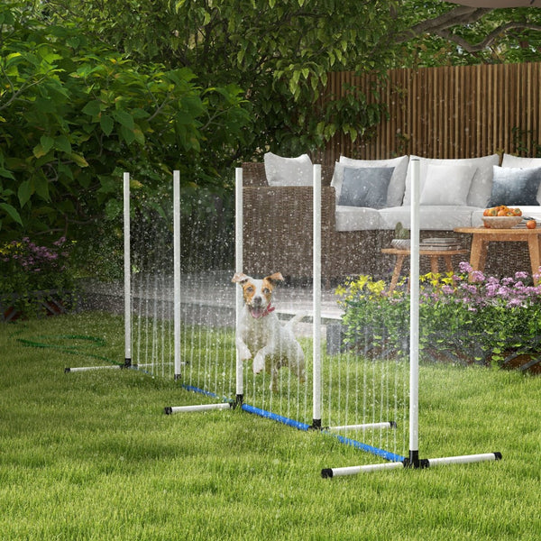 English Elm Pawhut 2-Piece Dog Agility Training Set With Weave Poles, Water Spray Tube, Whistle & Carry Bag W2225P217635-GIGA