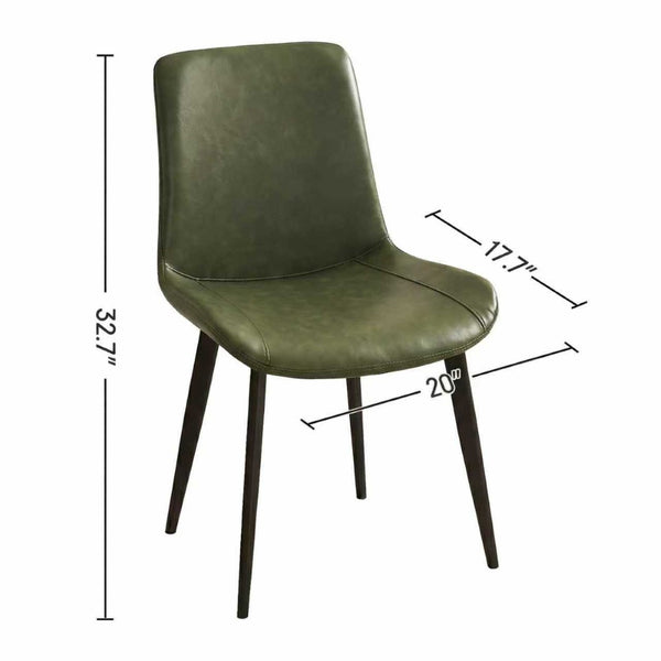 English Elm Dining Chairs Set of Two Faux Leather Upholstered Seats with Sleek Metal Legs Modern W3316P426953