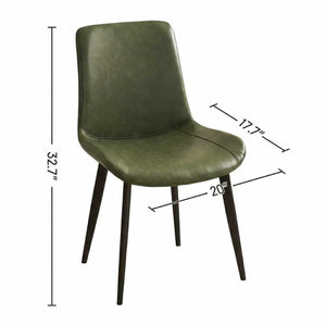 English Elm Dining Chairs Set of Two Faux Leather Upholstered Seats with Sleek Metal Legs Modern W3316P426954