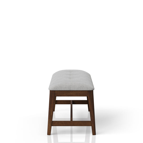 English Elm Cherry Curved Dining Set with Bench & 2 Side Chairs, Solid Wood/MDF, Off White Accents, 5-PC Cozy B2699S00070