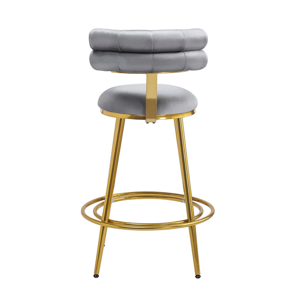 English Elm Christopher Knight Home® - 27.65'' 27.65" Modern Counter Stools Set of 2 with Luxurious Velvet Upholstery, Ergonomic Curved Back, Iron Frame & Footrest Dark Gray N780P194940G