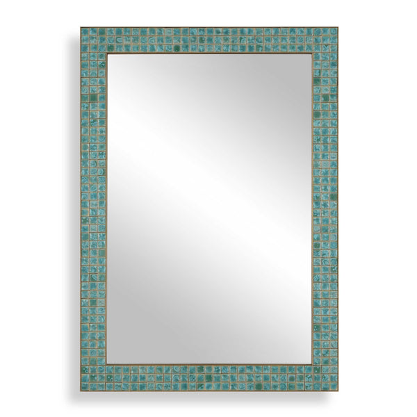 Uttermost Uttermost Coralie Ceramic Tile Wall Mirror with Antique Gold Iron Frame for Any Room 08402