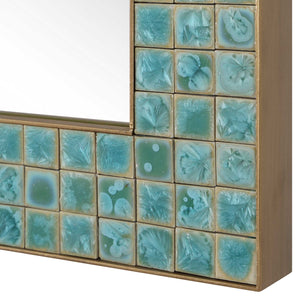 Uttermost Coralie Ceramic Tile Wall Mirror with Antique Gold Iron Frame for Any Room