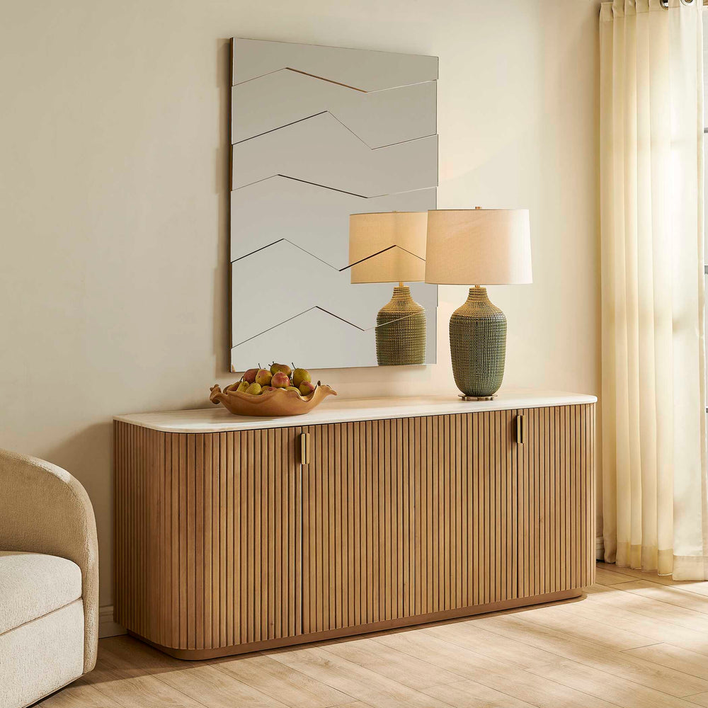 Uttermost Fracture Gold Segmented Wall Mirror with Sculptural Angled Panels