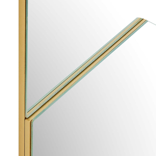 Uttermost Fracture Gold Segmented Wall Mirror with Sculptural Angled Panels