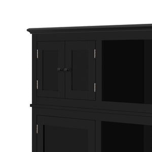 English Elm 3-in-1 Entryway Hall Tree with Cabinet Hooks Bench Drawers and Adjustable Shelving Black SJ000160AAB