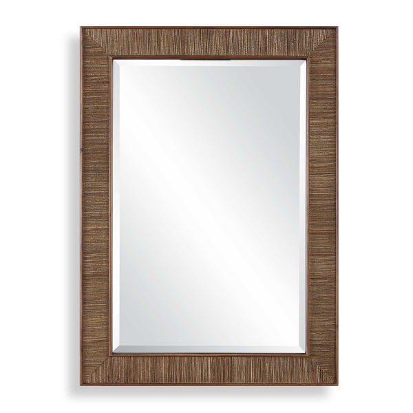 Uttermost Uttermost Aldous Solid Walnut Jute Inlay Wall Mirror Organic Artisan Accent 08406