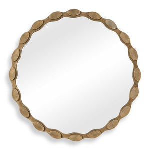 Uttermost Uttermost Marietta Antique Brass Round Wall Mirror with Sculptural Aluminum Frame 08410