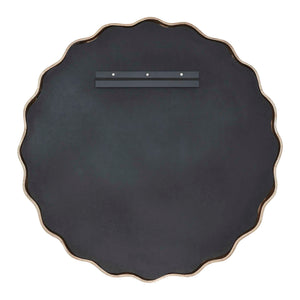 Uttermost Marietta Antique Brass Round Wall Mirror with Sculptural Aluminum Frame