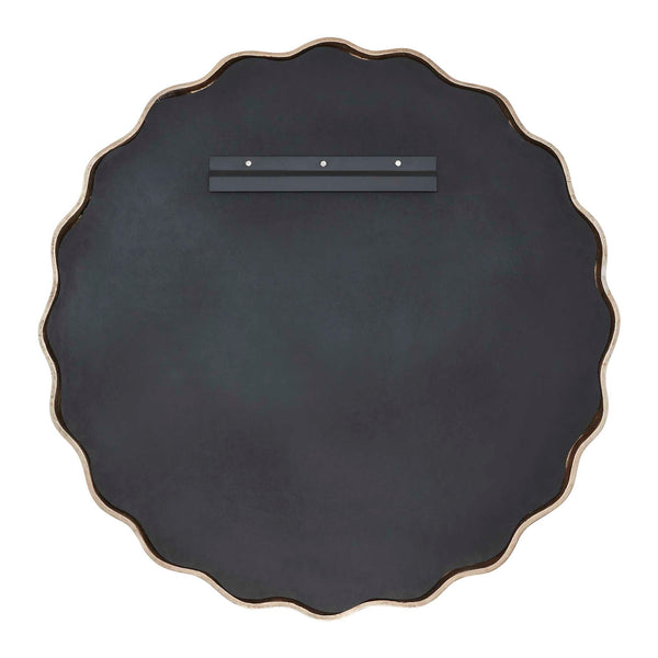Uttermost Marietta Antique Brass Round Wall Mirror with Sculptural Aluminum Frame