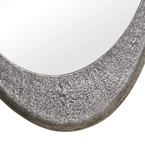 Uttermost Schiller Oval Cast Aluminum Mirror with Antique Nickel Pitted Finish