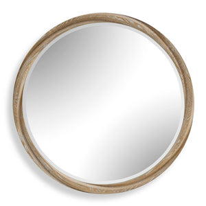 Uttermost Uttermost Landry Natural Cerused Wood Round Mirror with Sculptural Twisted Frame 08412
