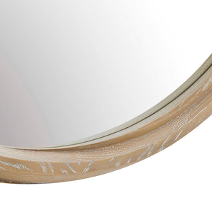 Uttermost Landry Natural Cerused Wood Round Mirror with Sculptural Twisted Frame