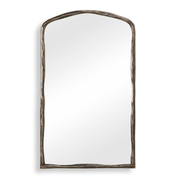 Uttermost Uttermost Arched Wall Mirror Hammered Nickel Cast Aluminum Frame Entryway Accent 08414