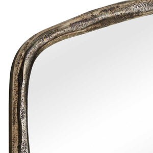 Uttermost Arched Wall Mirror Hammered Nickel Cast Aluminum Frame Entryway Accent