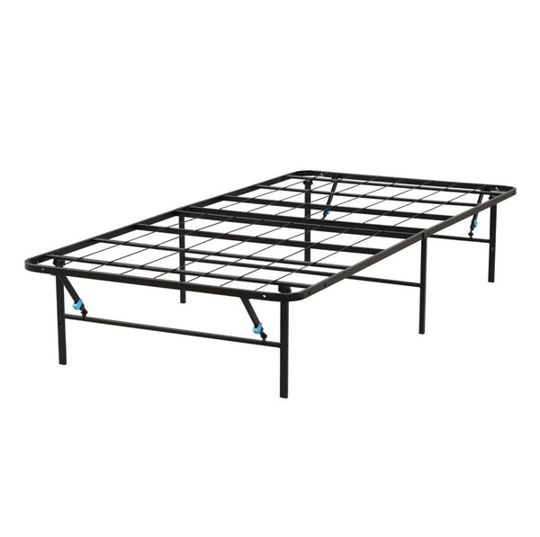 English Elm Black Powder-coated Steel Foldable Twin Bed Frame with 14 Inch Storage Clearance B108P481217