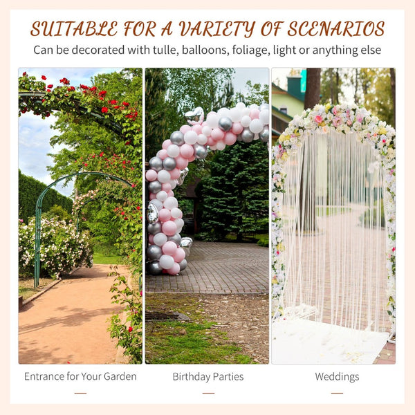 English Elm Outsunny 82'' Elegant Metal Garden Trellis Arch With Durable Steel, Perfect For Weddings & Events W2225P174414-GIGA